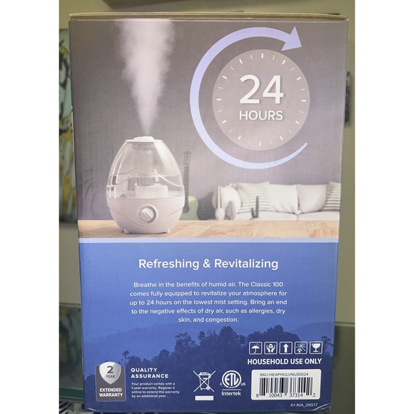 Levoit Classic 100 Ultrasonic Cool Mist Humidifiers 2.4L In Grey Free Shipping - Picture 5 of 5